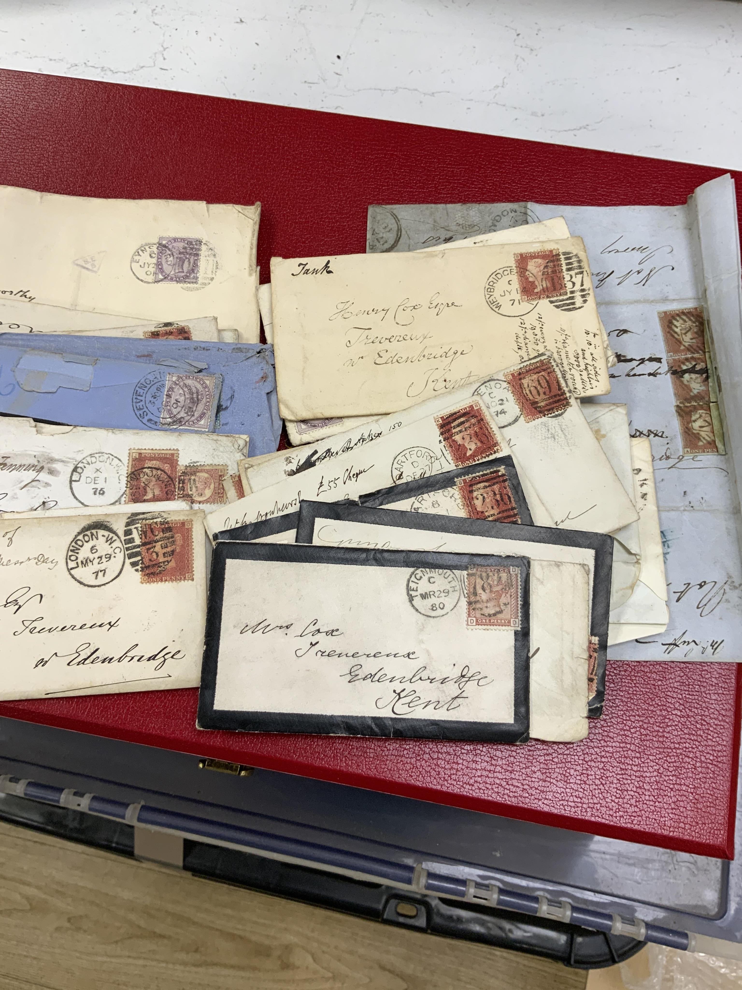 A collection of postage stamps, including early Victoria issues; stock books containing five - 1d 1840 Penny Blacks, two - 2d 1840 Two Pence Blues, eight - 1d 1841 Penny Reds, four 2d - 1841 Two Pence Blues, plus a subst